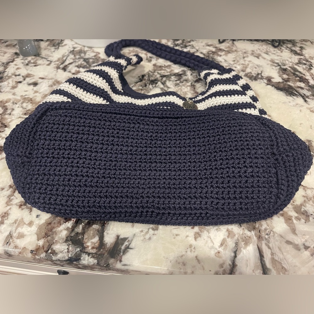 The Sak Navy and White Striped Hobo Bag Excellent Condition !!! - Picture 2 of 4